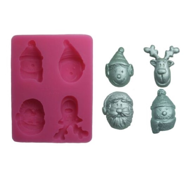 Blossom Sugar Art Christmas Faces Mould - Afbeelding 2