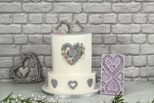 Karen Davies Wicker Hearts Collection Mould - Afbeelding 2