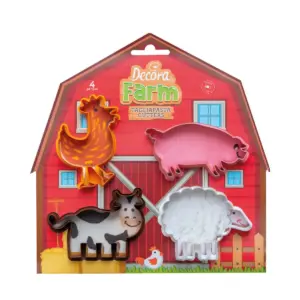 Decora Farm Animal Plastic Cookie Cutter Set