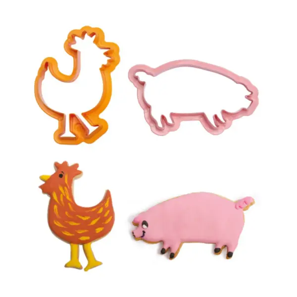 Decora Farm Animal Plastic Cookie Cutter Set - Afbeelding 2