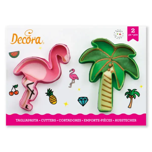 Decora Flamingo and palm Cookie Cutter Set