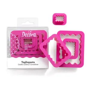 Decora Scalloped Rectangular Cookie Cutters Set 4 stuks