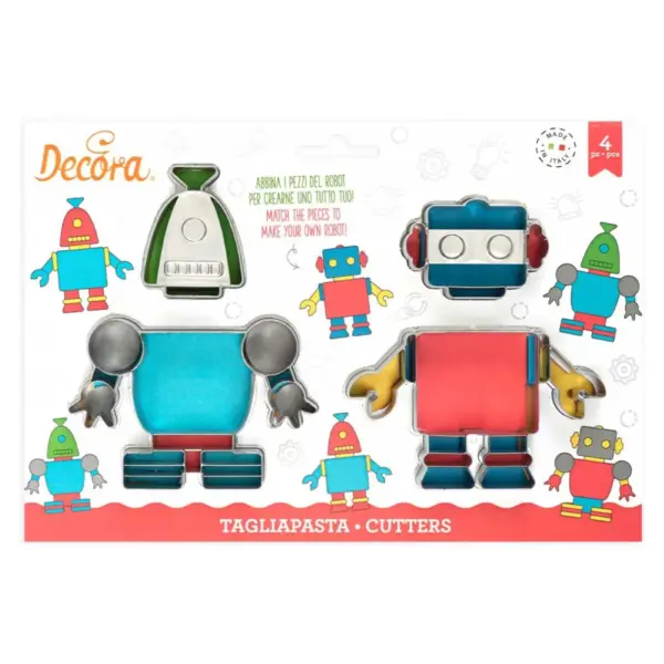 Decora Robot Plastic Cookie Cutter Set