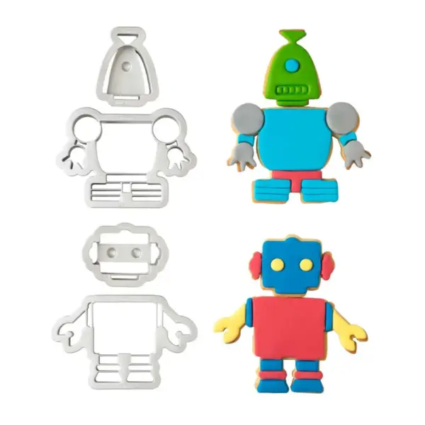 Decora Robot Plastic Cookie Cutter Set - Afbeelding 2