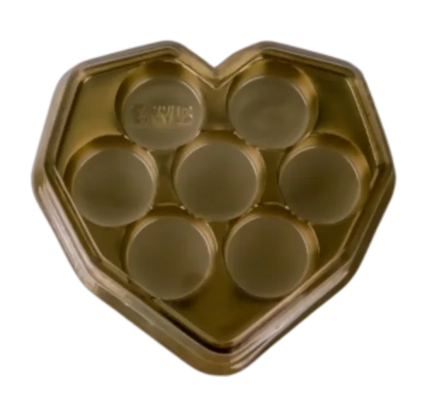 BWB bonbonverpakking goud hart voor 7 bonbons 10 stuks