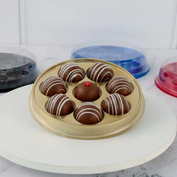 BWB bonbonverpakking goud rond voor 8 bonbons 10 stuks - Afbeelding 2