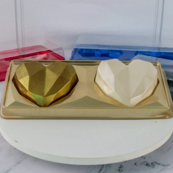 BWB bonbonverpakking goud voor 2 hart bonbons 10 stuks - Afbeelding 2