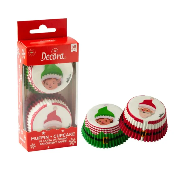 Decora Santa Elf Cupcakecups 50x32mm 36 stuks