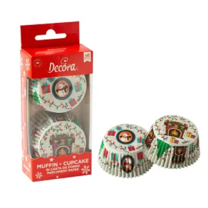 Decora Christmas Gift Paper Cupcakecups 50x32mm 36 stuks